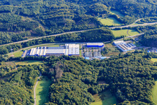 Industrial area In d. Bruchwiese with Hörmann KG Eckelhausen, WELLGO device technology/tool manufacturing and injection molding parts GmbH and Wittig GmbH construction company in the district Eckelhausen in Nohfelden in the state Saarland, Germany