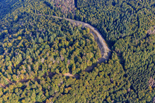 Aerial view of Celtic ring wall "Hunnenring" Otzenhausen in the district Otzenhausen in Nonnweiler in the state Saarland, Germany