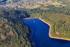 Dam at the reservoir Nonnweiler in the district Otzenhausen in Nonnweiler in the state Saarland, Germany