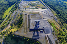 Oblique view of Saarpolygon "Gateway to the Future" on the Bergenhalde in Ensdorf in the state Saarland, Germany