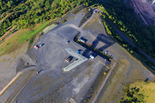 Bird's eye view of Saarpolygon "Gateway to the Future" on the Bergenhalde in Ensdorf in the state Saarland, Germany