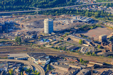 Gasometer for storing converter gas on the Saarstahl factory premises in Völklingen in the state Saarland, Germany