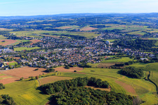 Aerial view of From the southwest in Lebach in the state Saarland, Germany