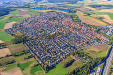 Overview of the town from the southeast in the district Sankt Leon in St. Leon-Rot in the state Baden-Wuerttemberg, Germany