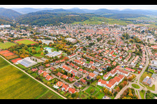 From the southeast in Bad Bergzabern in the state Rhineland-Palatinate, Germany