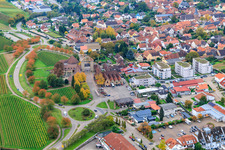 German Wine Gate from the North in the district Schweigen in Schweigen-Rechtenbach in the state Rhineland-Palatinate, Germany