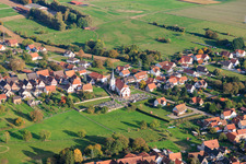 Church and cemetery in Seebach in the state Bas-Rhin, France