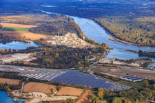 Car park covered with PV systems by Walon at the Rhine Terminal port in Lauterbourg in the state Bas-Rhin, France