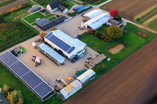 Farmer's Garden in Winden in the state Rhineland-Palatinate, Germany viewn from the air