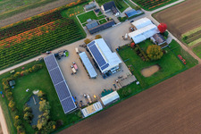 Drone recording of Farmer's Garden in Winden in the state Rhineland-Palatinate, Germany