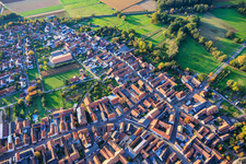 Aerial photograpy of Obergasse in Steinweiler in the state Rhineland-Palatinate, Germany