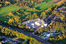 Aerial view of Asphalt mixing plant Landau Juchem KG in Landau in der Pfalz in the state Rhineland-Palatinate, Germany