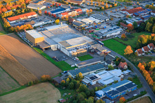 Aerial photograpy of Winery ZGM Zimmermann-Graeff & Müller GmbH & Co in the district Pleisweiler in Bad Bergzabern in the state Rhineland-Palatinate, Germany