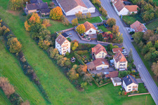 Aerial photograpy of Main Street in Hergersweiler in the state Rhineland-Palatinate, Germany
