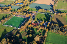 Aerial photograpy of Sports grounds of TB Jahn 1896 eV and TC '86 eV in Zeiskam in the state Rhineland-Palatinate, Germany