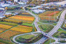 Rush hour traffic to the Landau Edesheim on-ramp from the B10 in Landau in der Pfalz in the state Rhineland-Palatinate, Germany