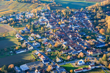 Aerial view of From the southeast in the district Heuchelheim in Heuchelheim-Klingen in the state Rhineland-Palatinate, Germany