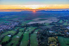 Meadows in the Rohrbach valley at sunset in Steinweiler in the state Rhineland-Palatinate, Germany