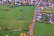 Aerial view of Oil production facility in the district Queichheim in Landau in der Pfalz in the state Rhineland-Palatinate, Germany
