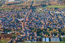 Main street from the south in Offenbach an der Queich in the state Rhineland-Palatinate, Germany