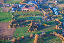 Oblique view of Sports grounds of TB Jahn 1896 eV and TC '86 eV in Zeiskam in the state Rhineland-Palatinate, Germany