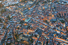 Speyer's old town with Gilgenstraße, Altpörtel and Maximilianstraße in the evening in Speyer in the state Rhineland-Palatinate, Germany