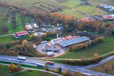 Aerial view of Geothermal power plant Insheim for lithium extraction by Vulcan Energy GmbH in Insheim in the state Rhineland-Palatinate, Germany