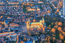 Oblique view of Cathedral at Speyer in autumn at evening light in Speyer in the state Rhineland-Palatinate, Germany