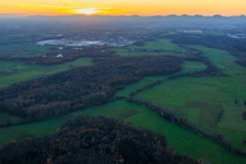 Queich floodplain nature reserve in the evening in Ottersheim bei Landau in the state Rhineland-Palatinate, Germany