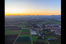 Aerial view of Böhlweg in Offenbach an der Queich in the state Rhineland-Palatinate, Germany