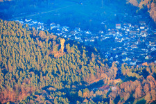 Aerial view of Kriemhildenstein in the district Gossersweiler in Gossersweiler-Stein in the state Rhineland-Palatinate, Germany