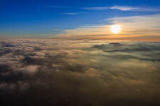 Low clouds over the Rhine plain in the district Rechtenbach in Schweigen-Rechtenbach in the state Rhineland-Palatinate, Germany