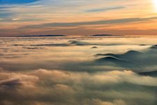 Low clouds over the Rhine plain in Dörrenbach in the state Rhineland-Palatinate, Germany