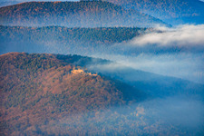 Madenburg from the south in the evening in Eschbach in the state Rhineland-Palatinate, Germany