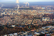Ebertstraße residential complex at Ebertpark in the district Friesenheim in Ludwigshafen am Rhein in the state Rhineland-Palatinate, Germany