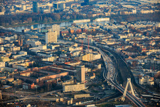 Construction site for the renovation of the elevated highway south (B37) between the main train station and the Konrad-Adenauer-Bridge over the Rhine in the district Mitte in Ludwigshafen am Rhein in the state Rhineland-Palatinate, Germany