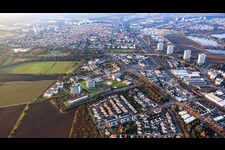 Aerial photograpy of BG Clinic Ludwigshafen from the east in the district Oggersheim in Ludwigshafen am Rhein in the state Rhineland-Palatinate, Germany