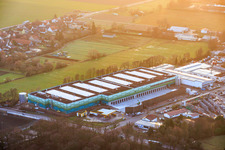 New construction of the logistics park by HANSAINVEST and DFI-Real-Estate for FRISCHEPLATTFORM SÜDWEST of Gemüsering Stuttgart GmbH in the district Minderslachen in Kandel in the state Rhineland-Palatinate, Germany