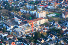 Construction site for the expansion of the Asklepios Südpfalzkliniken hospital in Kandel in the state Rhineland-Palatinate, Germany