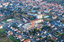 Aerial view of Construction site for the expansion of the Asklepios Südpfalzkliniken hospital in Kandel in the state Rhineland-Palatinate, Germany