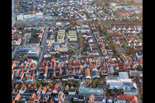 Construction pit for the expansion of the residential complex in the city center in Kandel in the state Rhineland-Palatinate, Germany