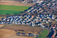 New development area K2 from the west in Kandel in the state Rhineland-Palatinate, Germany from above