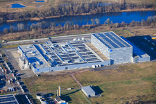 Oblique view of MEG Wörth am Rhein GmbH in Wörth am Rhein in the state Rhineland-Palatinate, Germany