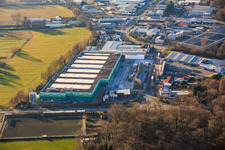 New construction of the logistics park by HANSAINVEST and DFI-Real-Estate Kandel for FRISCHEPLATTFORM SÜDWEST of Gemüsering Stuttgart GmbH in Wörth am Rhein in the state Rhineland-Palatinate, Germany from above