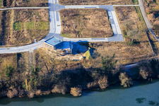 New development area between Michelsbach and Fischmal in Leimersheim in the state Rhineland-Palatinate, Germany out of the air