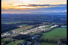 Flooded meadows at Bruchgraben between Wagner and Palatino Ranch in Steinweiler in the state Rhineland-Palatinate, Germany