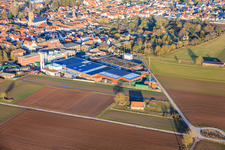 Drone image of BELLHEIMER BREWERY - PARK & Bellheimer Breweries GmbH & Co. KG in Bellheim in the state Rhineland-Palatinate, Germany