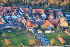 Parking lot of the wine tavern Zur Hofschänke in Winden in the state Rhineland-Palatinate, Germany