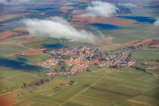 View of the town from the southwest under clouds in Impflingen in the state Rhineland-Palatinate, Germany