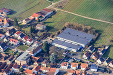 Aerial view of Table Set Yourself - by Lilly and Faßschlubber Wine Shop at Hotel Villa Königsgarten in Siebeldingen in the state Rhineland-Palatinate, Germany